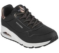 Slip-On Sneaker SKECHERS "UNO SHIMMER AWAY", Damen, Gr. 42, schwarz, Lederimitat, Schuhe Sneaker, Slipper, Freizeitschuh, Plateausneaker mit modischem Keilabsatz, Topseller (37168425-42) schwarz