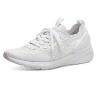 Slip-On Sneaker TAMARIS, Damen, Gr. 35, weiß, Lederimitat, Synthetik, Textil, unifarben, Schuhe Sneaker, Freizeitschuh, Halbschuh, Schnürschuh mit aufgesetzer Zierschnürung (57129754-35) weiß