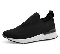 Slip-On Sneaker TAMARIS, Damen, Gr. 37, schwarz, Textil, sportlich, Schuhe, Keilsneaker, Slipper, Freizeitschuh, Halbschuh mit T-Logoschriftzug (72069766-37) schwarz