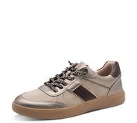 Slip-On Sneaker TAMARIS, Damen, Gr. 38, taupe kombiniert, Lederimitat, Textil, kontrastfarbene Details, Schuhe, Freizeitschuh, Halbschuh mit elastischer Schnürung (13041542-38) taupe kombiniert