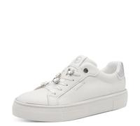 Slip-On Sneaker TAMARIS, Damen, Gr. 38, weiß, silberfarben, Schuhe, Freizeitschuh, Halbschuh, Slipper in veganer Verarbeitung (39448626-38) weiß, silberfarben