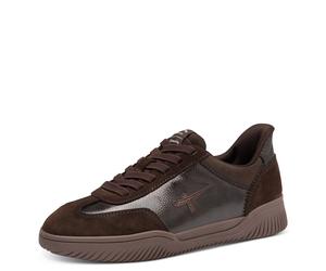Slip-On Sneaker TAMARIS, Damen, Gr. 39, dunkelbraun glänzend, Leder, Lederimitat, glänzend, Schuhe, Freizeitschuh, Halbschuh, Slipper mit T-Logostickerei (42728362-39) dunkelbraun glänzend