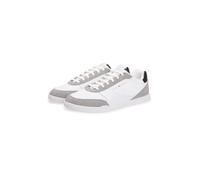 Slip-On Sneaker TOMMY HILFIGER "LOPRO LTH MIX RWB", Herren, Gr. 46, grau (weiß, grau), Lederimitat, Veloursleder, Schuhe, Freizeitschuh, Halbschuh, Schlüpfschuh mit Kontrastbesatz an der Ferse (993656