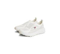 Slip-On Sneaker TOMMY JEANS "TJ KNIT RUNNER", Damen, Gr. 41, ecru, Lederimitat, Textil, Schuhe, Slipper, Halbschuh, Freizeitschuh, zum Schlupfen (31850317-41) ecru