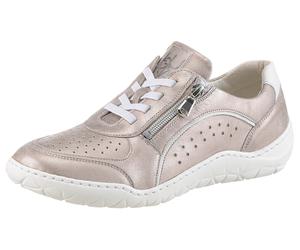 Slip-On Sneaker WALDLÄUFER "K-MILENA", Damen, Gr. 5 (38), gold (bronzefarben, weiß), Nappaleder, metallic, Schuhe, Komfortschuh, Bequemschuh in extrabreiter Weite K (48003416-5) bronzefarben, weiß