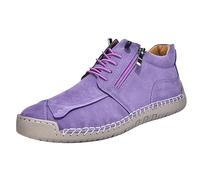Slip on Sneakers Damen Atmungsaktiv Sommer Slip in Barfuss Schuhe Breite Füße Hochtop Orthopädische Sommerschuhe mit Zipper Elegant Turnschuhe Leichte Bequem Freizeitschuhe (Purple, 40)