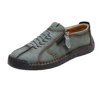 Slip on Sneakers Damen Atmungsaktiv Sommer Slip in Barfuss Schuhe Breite Füße Orthopädische Sommerschuhe Damen mit Zipper Elegant Halbschuhe Leichte Bequem Freizeitschuhe (Green, 43)