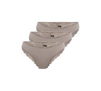 Slip ONLY "Slip ONLCHLOE LACE BRAZIL 3er Pack", Damen, Gr. S, braun, Obermaterial: 90% Polyamid PA. 10% Elasthan EL., Unterhosen Slip (30502103-S) braun
