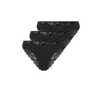 Slip ONLY "Slip ONLCHLOE LACE BRAZIL 3er Pack", Damen, Gr. XS, schwarz, Obermaterial: 90% Polyamid PA. 10% Elasthan EL., Unterhosen Slip (66555325-XS) schwarz