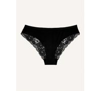 Slip PASSIONATA, Damen, Gr. 36, schwarz, Microfaser, Obermaterial: 90% Polyamid, 10% Elasthan, körpernah, Unterhosen Slip, mit floraler Spitze, elegant, elastisch, feminin (69026007-36) schwarz