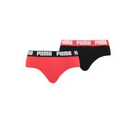 Slip PUMA, Herren, Gr. L, rot (rot, schwarz), Obermaterial: 95% Baumwolle, 5% Elasthan, unifarben mit Farbeinsatz, körpernah, Unterhosen Slip, mit breitem Logobund (21743813-L) rot, schwarz