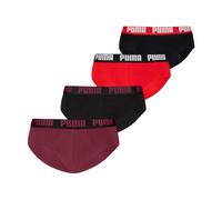 Slip PUMA "PUMA MEN EVERYDAY BASIC BRIEF", Herren, Gr. M, bunt (rot, schwarz combo), Obermaterial: 95% Baumwolle, 5% Elasthan, Unterhosen Slip (47784941-M) rot, schwarz combo