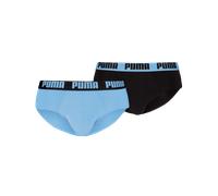 Slip PUMA "PUMA MEN EVERYDAY BRIEFS 2P", Herren, Gr. S, schwarz (cool blau, schwarz), Obermaterial: 95% Baumwolle, 5% Elasthan, körpernah, Unterhosen Slip, mit Logobund (37419228-S)