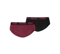 Slip PUMA "PUMA MEN EVERYDAY BRIEFS", Herren, Gr. M, schwarz-weiß (regal rot, schwarz), Jersey, Obermaterial: 95% Baumwolle, 5% Elasthan, eng, Unterhosen Slip, mit Logobund (36905605-M) regal rot, sch