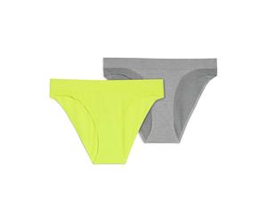 Slip PUMA "PUMA Slips (2er-Pack) Damen", Damen, Gr. S, middle grau melange gray, 52% Polyester, 39% Polyamid, 9% Elasthan, Unterhosen Slip (13795718-S) middle grau melange gray