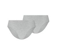 Slip PUMA "PUMA WOMEN INVISIBLE COTTON BRIEFS 2P", Damen, Gr. M, grau (light grau melange), Jersey, Obermaterial: 88% Baumwolle, 12% Elasthan, körpernah, Unterhosen Slip, nahtlose Ränder für eine unsi