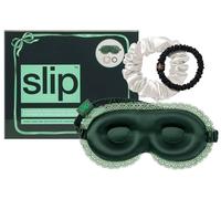 Slip - pure silk beauty sleepover set with lace trim - peppermint dreams - Schlafmasken aus Seide 3 St.
