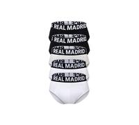 Slip REAL MADRID "Slip RM Men Briefs 5-Pack 5er Pack", Damen, Gr. XL, bunt (schwarz, grau, weiß), Obermaterial: 95% Baumwolle CO. 5% Elasthan EL., Unterhosen Slip (57326400-XL) schwarz, grau, weiß