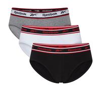 Slip REEBOK "CHASE" Gr. M, 3 St., schwarz-weiß (black, white,) Herren Unterhosen Sportunterwäsche elastischer Logobund (77484902-M)