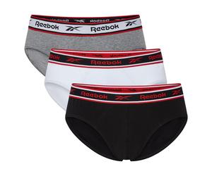 Slip REEBOK "CHASE", Herren, Gr. S, schwarz-weiß (schwarz, weiß,), Single Jersey, Obermaterial: 95% Baumwolle, 5% Elasthan, bedruckt, mehrfarbig, eng, Unterhosen Slip, basic, bequem, atmungsaktiv, mit