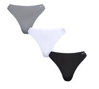 Slip REEBOK "Rae", Damen, Gr. XS, schwarz-weiß (schwarz, weiß), Obermaterial: 90% Polyamid, 10% Elasthan, unifarben, körpernah, Unterhosen Slip, eng, basic, bequem, mit Logo, flach gestrickter Stoff (