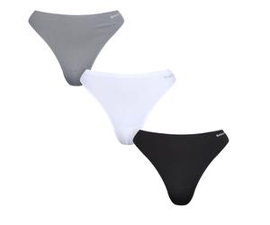 Slip REEBOK "Rae", Damen, Gr. XS, schwarz-weiß (schwarz, weiß), Obermaterial: 90% Polyamid, 10% Elasthan, unifarben, körpernah, Unterhosen Slip, eng, basic, bequem, mit Logo, flach gestrickter Stoff (