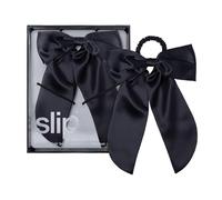 Slip Reine Seidenhaarschleife - Schwarz - Übergroße Maulbeerseidenschleife mit eingebauter Haarspange - Reduziert Haarbruch, Falten & Frizz - Luxuriöses Haaraccessoire