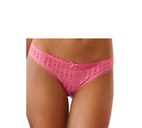 Slip S.OLIVER, Damen, Gr. 36/38, pink, Microfaser, Obermaterial: 90% Polyamid, 10% Elasthan, figurbetont, Unterhosen Slip, aus dezent transparenter Spitze in graphischer Optik (29857321-36) pink