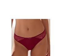 Slip S.OLIVER "Denise", Damen, Gr. 32/34, rot (sangria), Spitze, Obermaterial: 86% Polyamid, 14% Elasthan, Unterhosen Slip, mit Zierschleife und kleinem Glitzeraccessoire (81196306-32) sangria