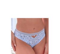 Slip S.OLIVER "Milene", Damen, Gr. 32/34, eisblau, Microtouch, Obermaterial: 88% Polyamid, 12% Elasthan, Unterhosen Slip, mit edlem Bund und modischem Accessoire vorne mittig (53957716-32) eisblau