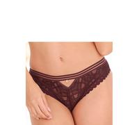 Slip S.OLIVER "Milene", Damen, Gr. 40/42, lila (cassis), Microtouch, Obermaterial: 88% Polyamid, 12% Elasthan, Unterhosen Slip, mit edlem Bund und modischem Accessoire vorne mittig (30395517-40) cassi