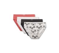 Slip SANETTA "Slip Rioslip 4er Pack 4er Pack", Mädchen, Gr. 176, bunt (weiß, schwarz, orange), Obermaterial: 95% Baumwolle CO. 5% Elasthan EL., Unterhosen Slip (94161425-176) weiß, schwarz, orange