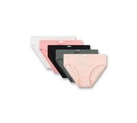 Slip SANETTA "Slip Rioslip 5er Pack 5er Pack", Mädchen, Gr. 140, bunt (schwarz, grün, rosa), Obermaterial: 95% Baumwolle CO. 5% Elasthan EL., Unterhosen Slip (51095215-140) schwarz, grün, rosa
