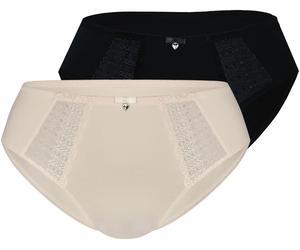 Slip SASSA "Lovely Secret", Damen, Gr. 42, schwarz (beige, schwarz), Spitze, Obermaterial: 90% Polyamid, 10% Elasthan, körpernah, Unterhosen Slip, normale Taillenhöhe, klassische Passform, elegante Sp