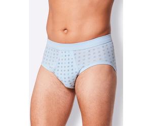 Slip SCHIESSER, Herren, Gr. 7, 2 Stk., blau (hellblau, bedruckt), 100% Baumwolle, Unterhosen Slip (656651-7) hellblau, bedruckt
