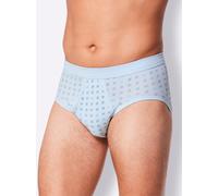 Slip SCHIESSER, Herren, Gr. 9, 2 Stk., blau (hellblau, bedruckt), 100% Baumwolle, Unterhosen Slip (656651-9) hellblau, bedruckt