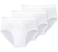Slip SCHIESSER "Original Classics", Herren, Gr. 6, weiß (100, weiß), Doppelripp, Obermaterial: 100% Baumwolle, unifarben, Unterhosen Slip, mit Logoprägung (293070-6)