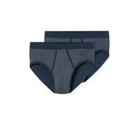 Slip SCHIESSER "Original Classics", Herren, Gr. 7, blau (800, blau), Feinripp, Obermaterial: 100% Baumwolle, eng, Unterhosen Slip, mit kontrastfarbenem Karomuster (75447238-7) 800, blau