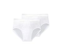 SCHIESSER Herren Slips 2er Pack - Doppelripp, Sportslip, Cotton Essentials, Weiß M