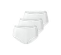 SCHIESSER Damen Midi-Slips, 3er Pack - 3Pack Midi, Stretch Cotton, uni Weiß L