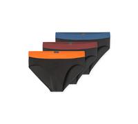 Slip SCHIESSER "Slip 3PACK Rio-Slip 3er Pack", Herren, Gr. XXL, bunt (schwarz, rot, orange), Obermaterial: 95% Baumwolle CO. 5% Elasthan EL., Unterhosen Slip (43941031-XXL) schwarz, rot, orange