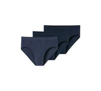 SCHIESSER Herren Slips, 3er Pack - "95/5", Supermini, Cotton Stretch, uni/gestreift Blau 2XL