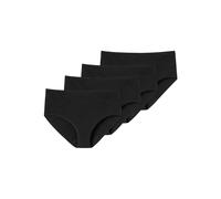 Slip SCHIESSER "Slip 4er Pack", Damen, Gr. XL, schwarz, Obermaterial: 95% Baumwolle CO. 5% Elasthan EL., Unterhosen Slip (84535567-XL) schwarz