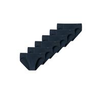 Slip SCHIESSER "Slip 6er Pack", Herren, Gr. L, blau (dunkelblau), Obermaterial: 95% Baumwolle CO. 5% Elasthan EL., Unterhosen Slip (12218543-L) dunkelblau