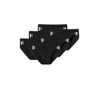 SCHIESSER Herren Slip 6er Pack - Rio Slip 95/5, Cotton Stretch, Seitenstreifen Schwarz L