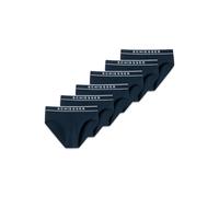 SCHIESSER Herren Slips, 6er Pack - "95/5", Rio Briefs, Logo-Bund, Stretch Baumwolle Blau XL