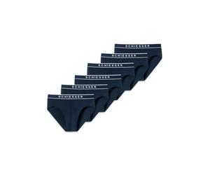 Slip SCHIESSER "Slip 6PACK Rio-Slip "95/5" 6er Pack", Herren, Gr. XL, blau, Obermaterial: 95% Baumwolle CO. 5% Elasthan EL., Unterhosen Slip (54953654-XL) blau