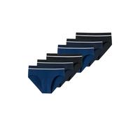 Slip SCHIESSER "Slip 6PACK Rio-Slip "95/5" 6er Pack", Herren, Gr. XXL, bunt (schwarz, blau), Obermaterial: 95% Baumwolle CO. 5% Elasthan EL., Unterhosen Slip (16843750-XXL) schwarz, blau