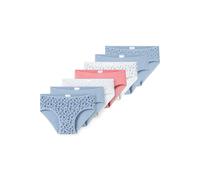 Slip SCHIESSER "Slip 7er Pack", Mädchen, Gr. 104, bunt (blau, weiß), Obermaterial: 95% Baumwolle CO. 5% Elasthan EL., Unterhosen Slip (34456023-104) blau, weiß