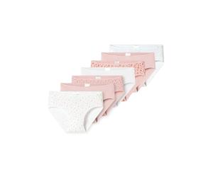 Slip SCHIESSER "Slip 7er Pack", Mädchen, Gr. 140, bunt (weiß, rosa), Obermaterial: 95% Baumwolle CO. 5% Elasthan EL., Unterhosen Slip (54514238-140) weiß, rosa
